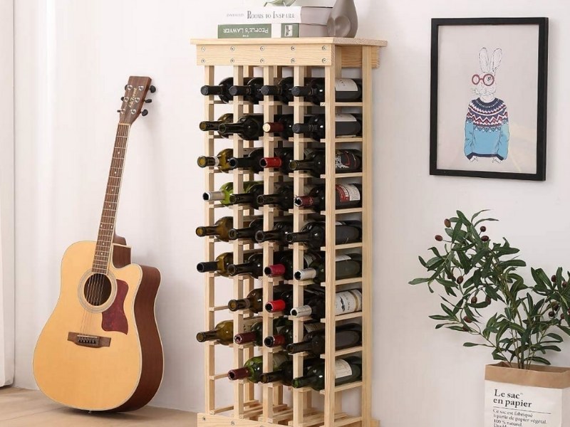 Superiore Livello Turin Wine Rack 6 Bottle Countertop Metal Wine Holder Free Standing Rack for Floor or Table Top Modern Scroll Art Design Perfect for Storage 